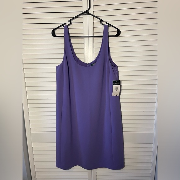 Lauren Ralph Lauren Sleeveless Light Purple Crepe Scoop-neck Above Knee Y2K 8 - Picture 1 of 15